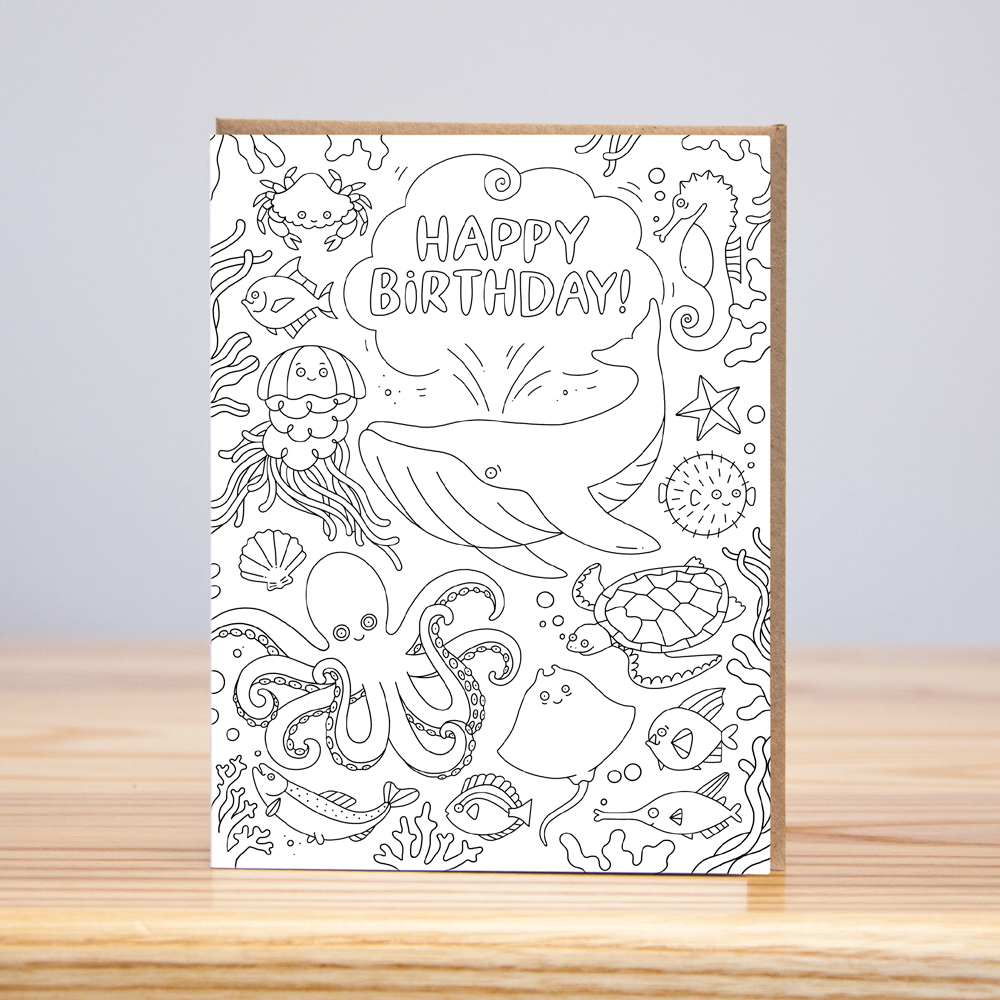 Under The Sea Coloring Card