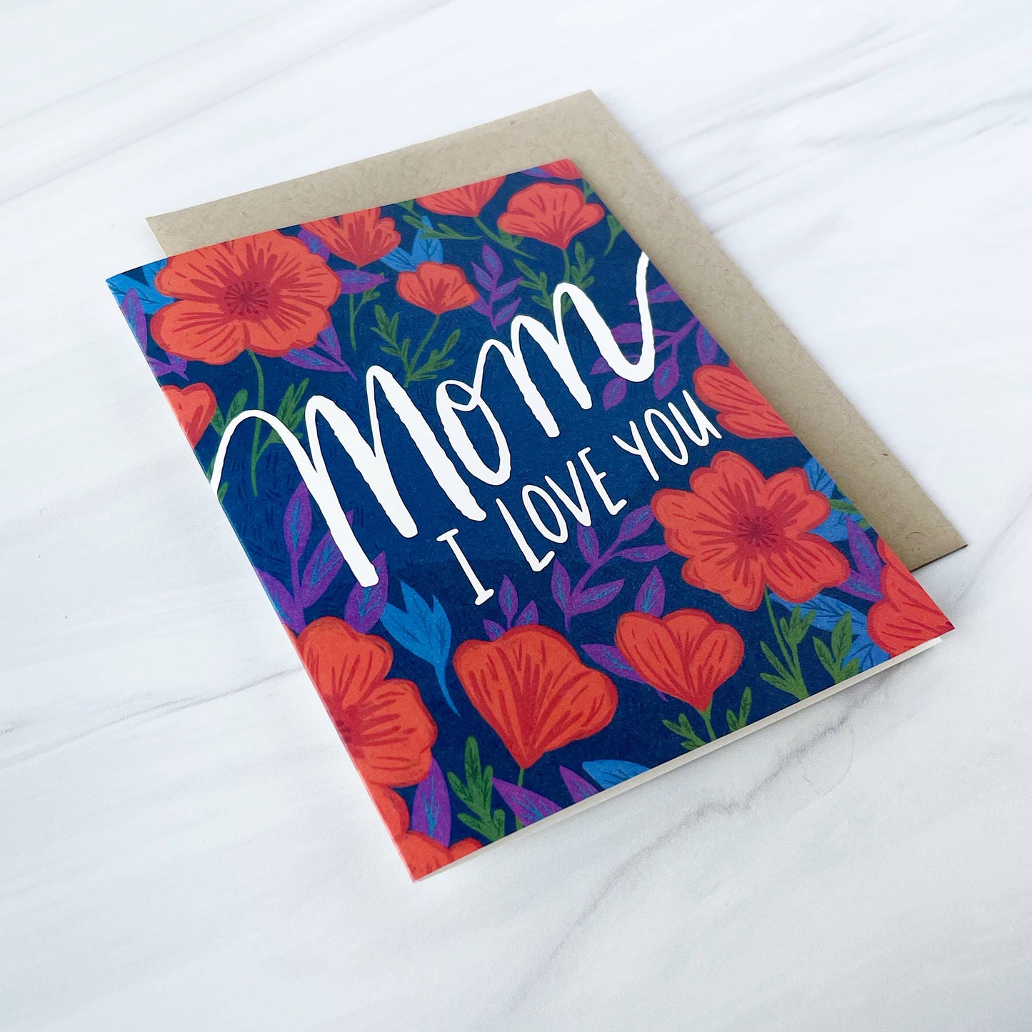 Love You Mom Poppies Card