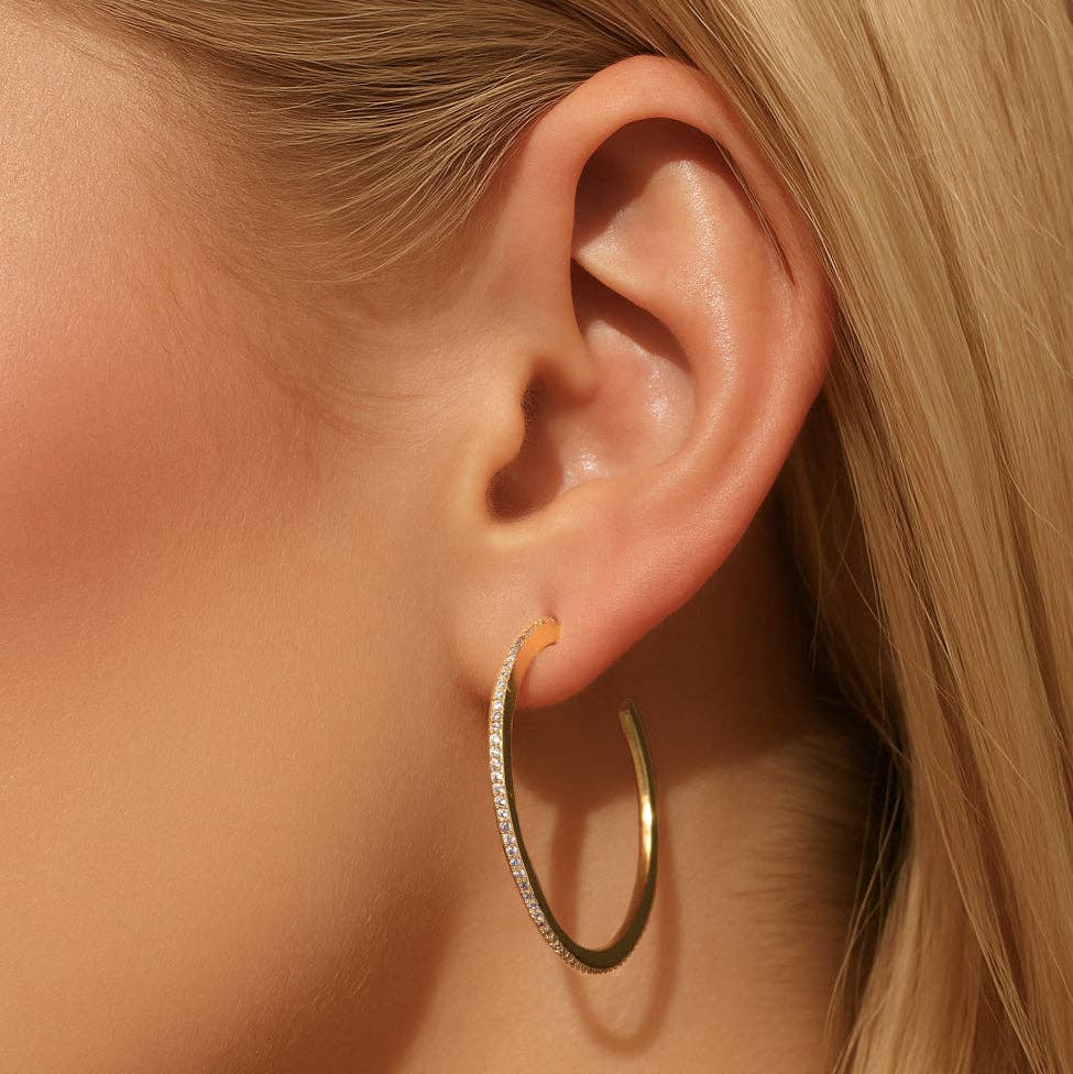 Skinny Pave Hoops