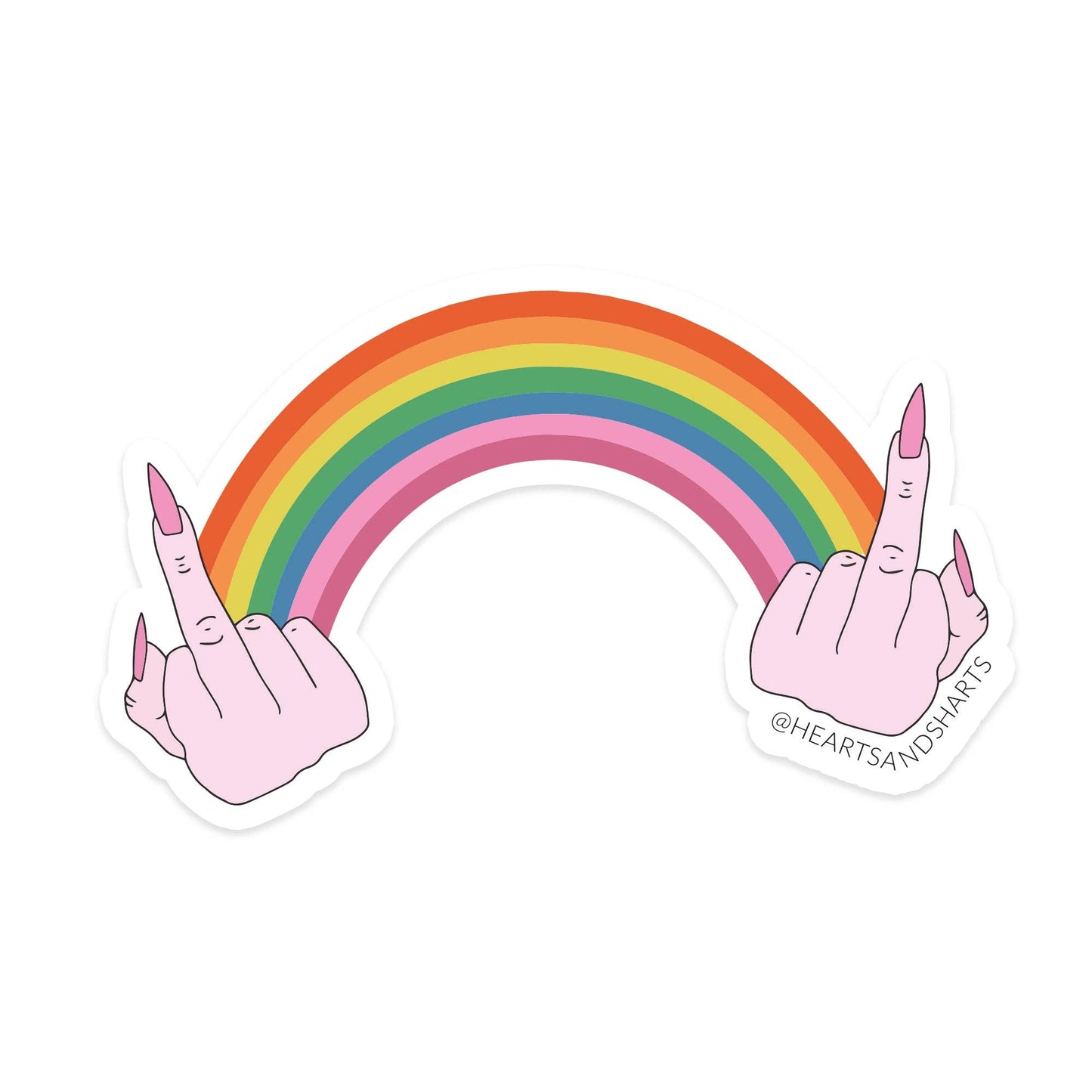 Rainbow Flip Off Sticker