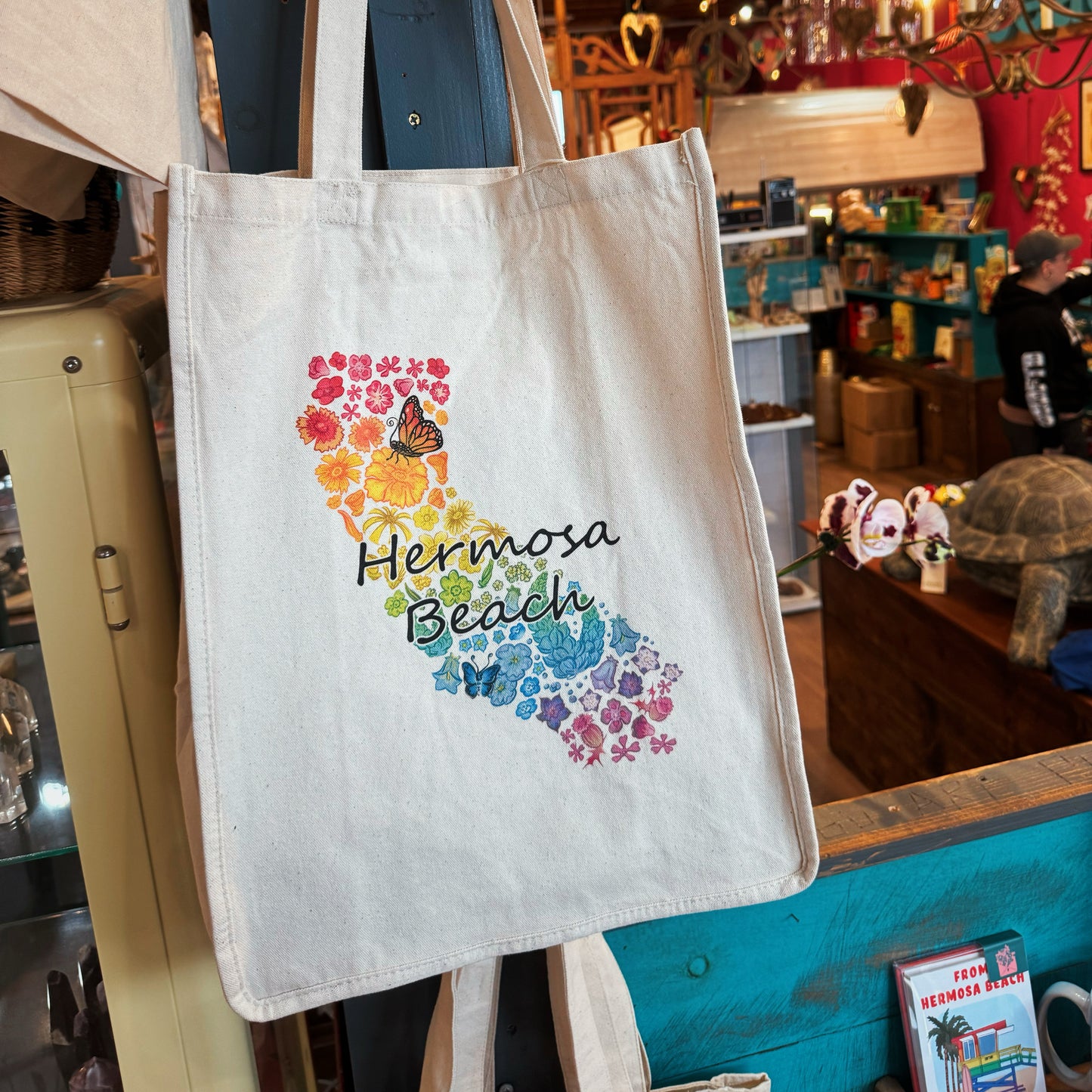 Rainbow Floral Hermosa Beach State Tote