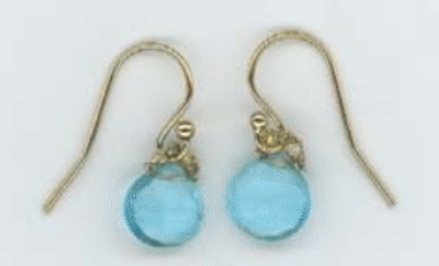 Blue Topaz Pedal Drop Woven Earrings