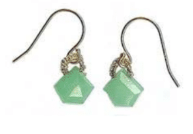 Chrysophase Pentagon Woven Drop Earrings