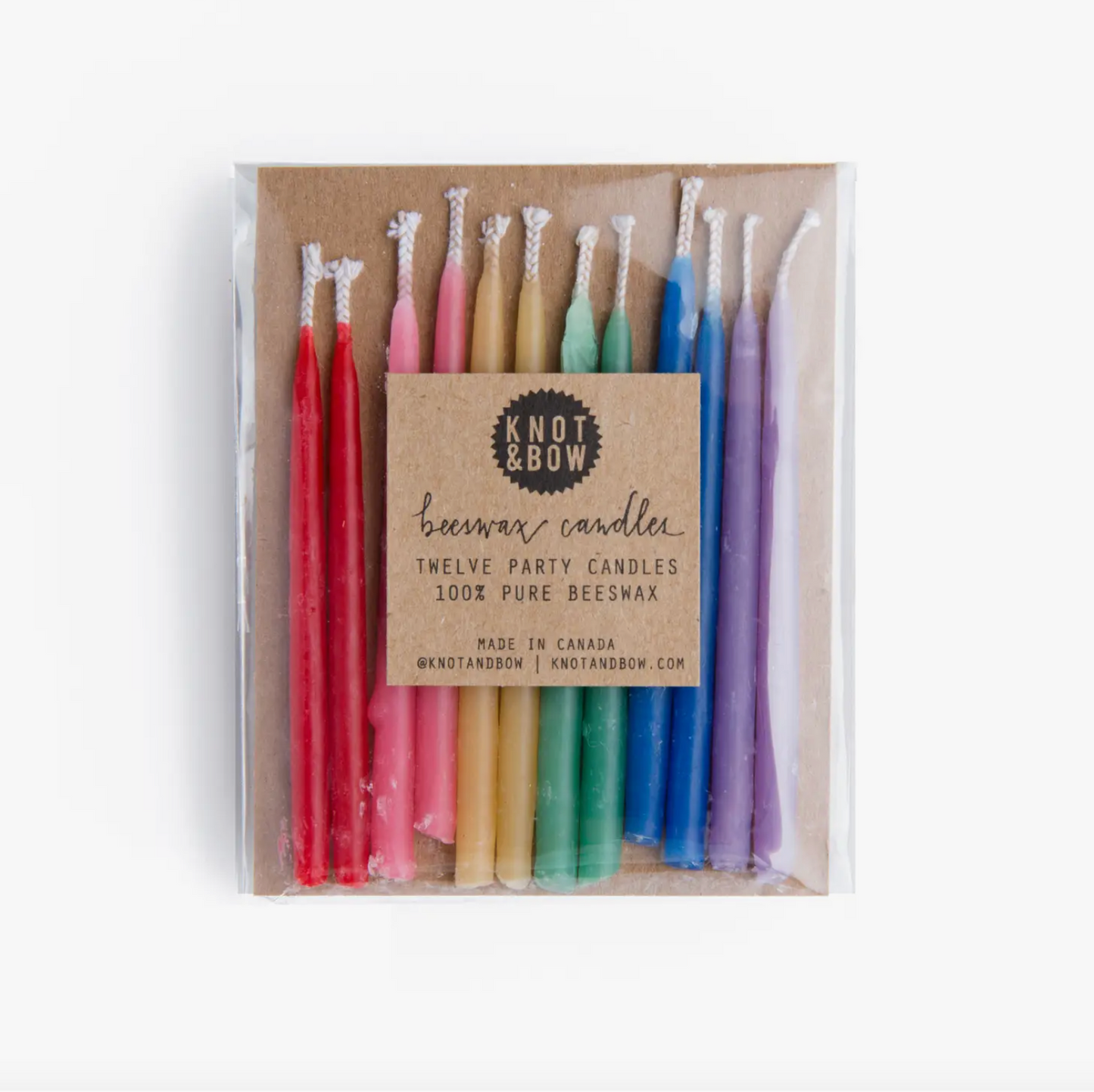 Short Beeswax Birthday Candles (Rainbow)