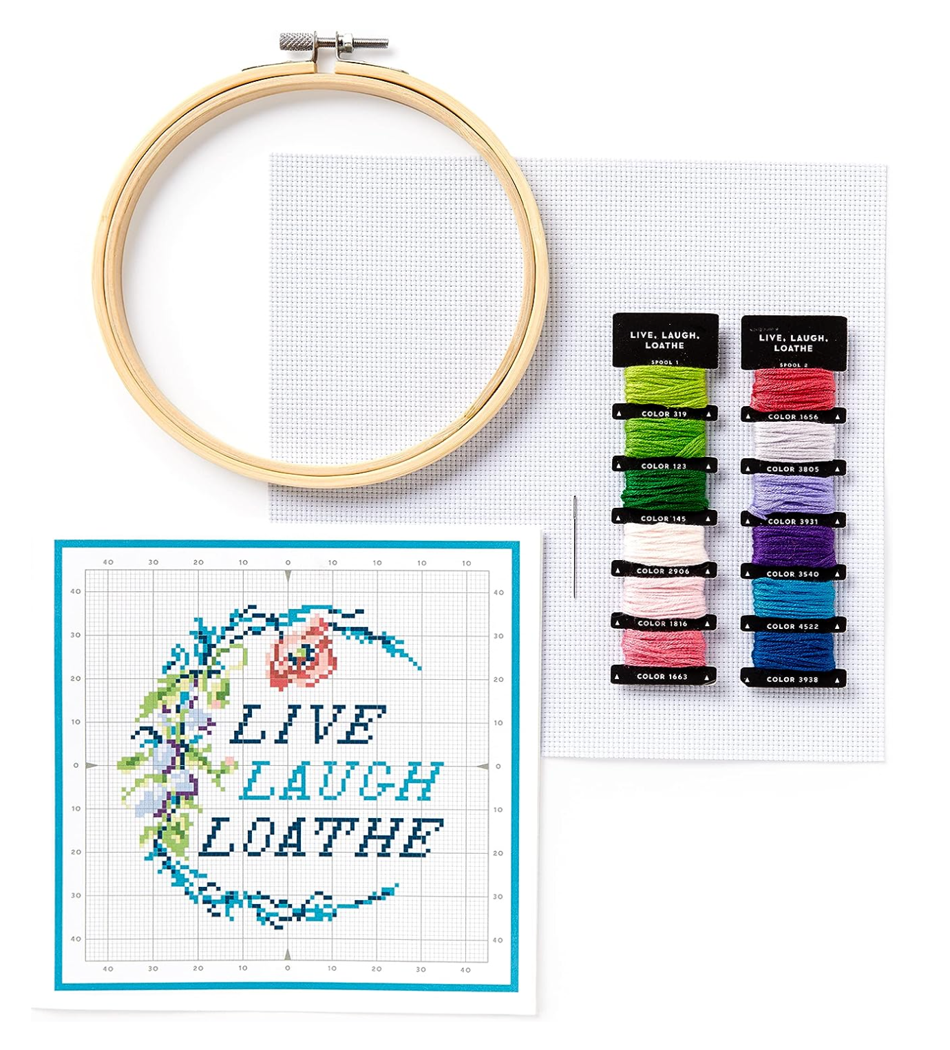 Live Laugh Loathe Cross Stitch Kit