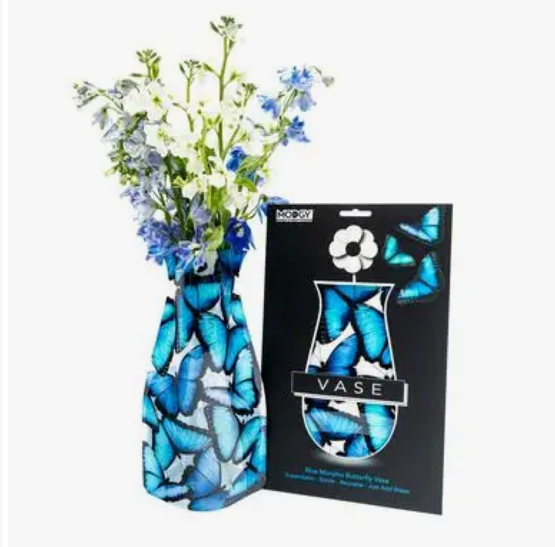 Blue Morpho Butterfly Expandable Vase