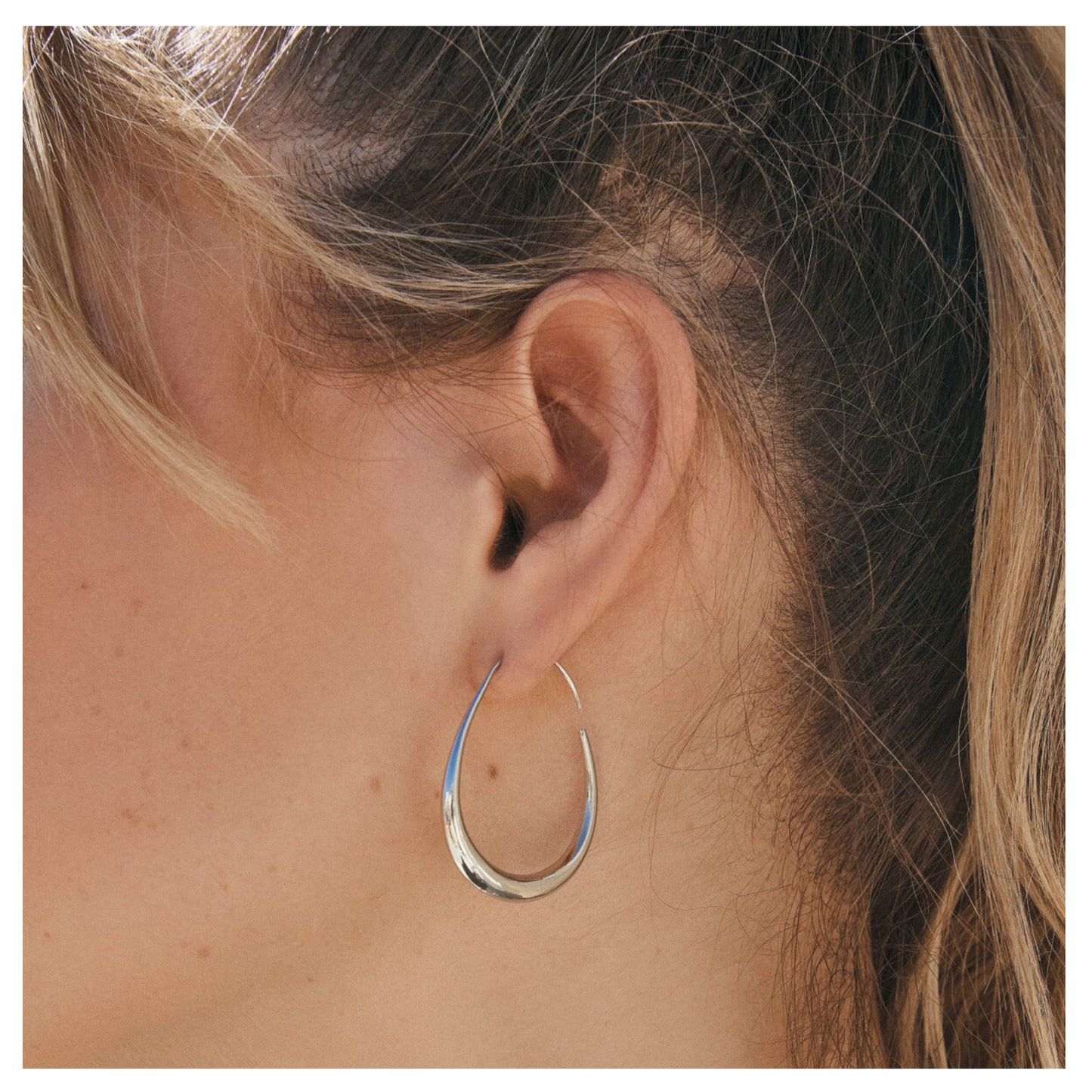 Silver Fluid Hoops