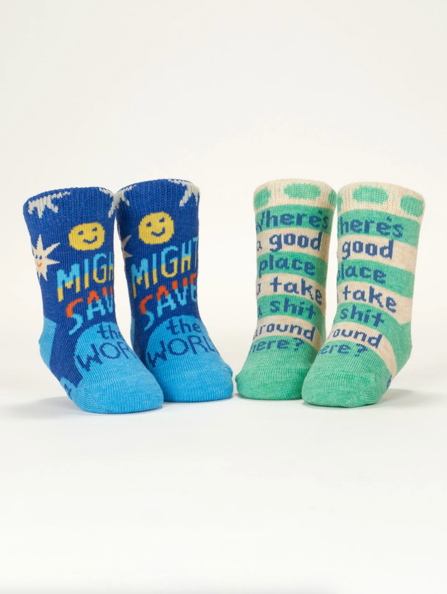 Save The World / Take A Shit Baby Socks