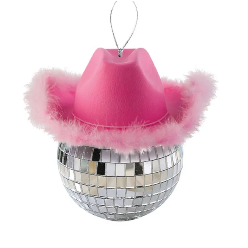 Cowboy Hat Mirror Ball Ornament