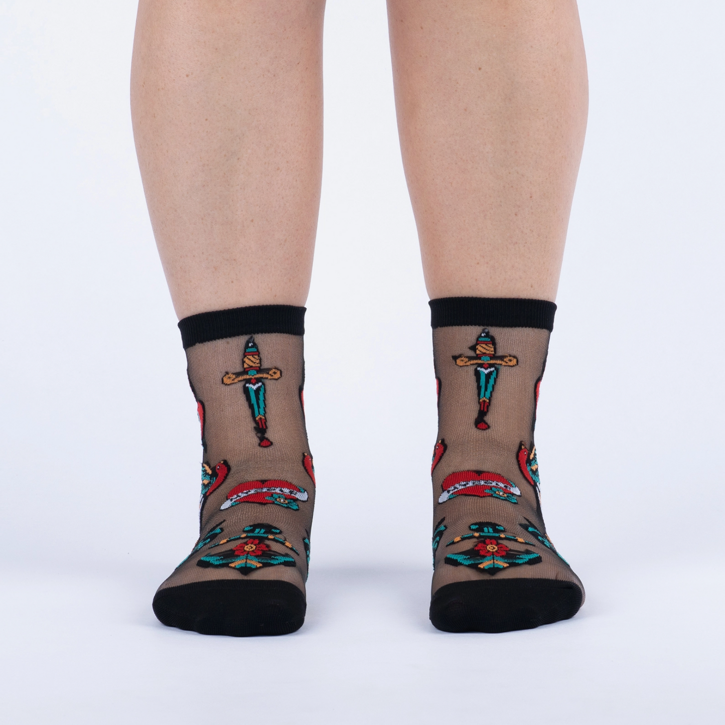 Piece of My Heart Sheer Crew Socks