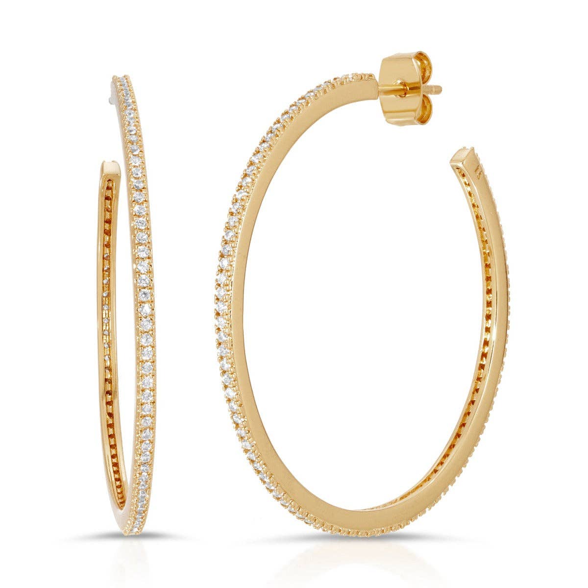 Skinny Pave Hoops