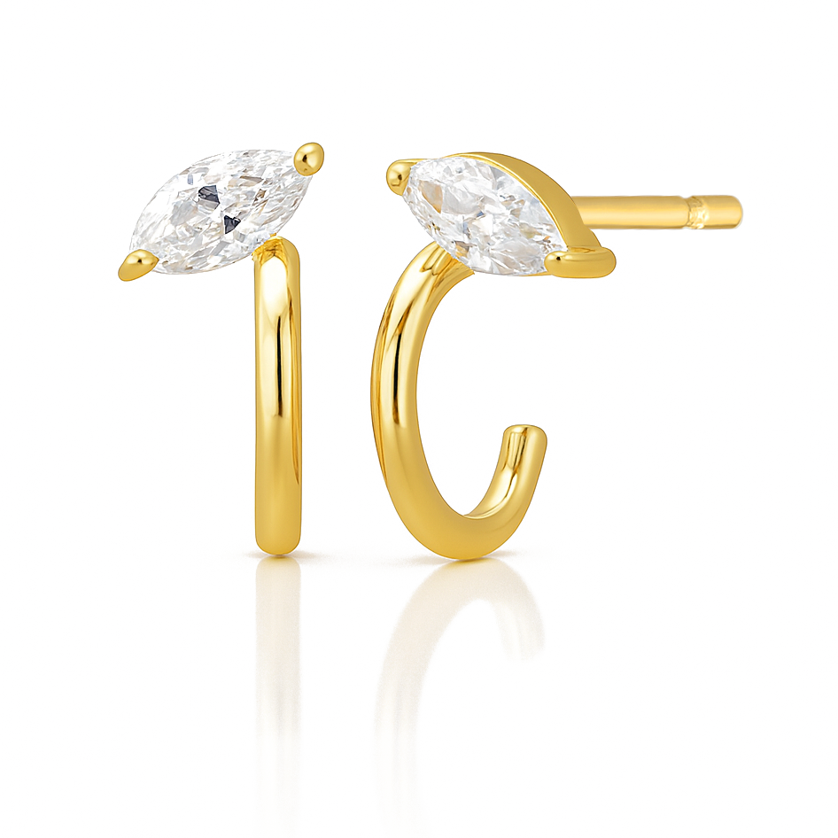 CZ Marquise Illusion stud