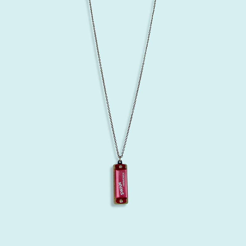 Red Harmonica Necklace