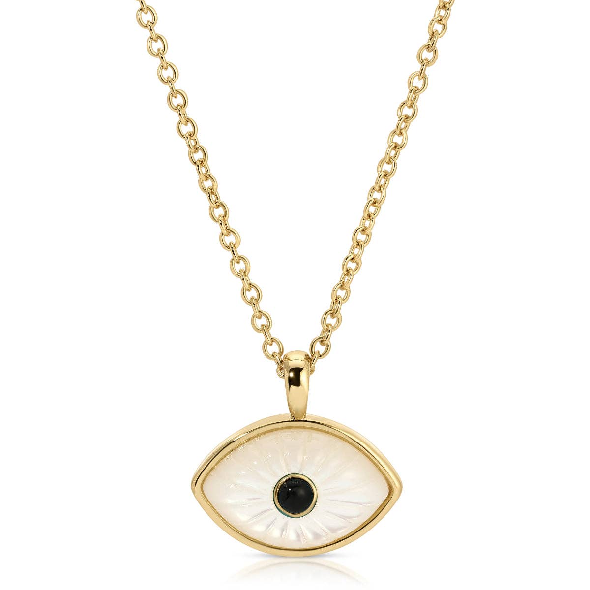 Protect Pendant, Mother of Pearl/Black Onyx