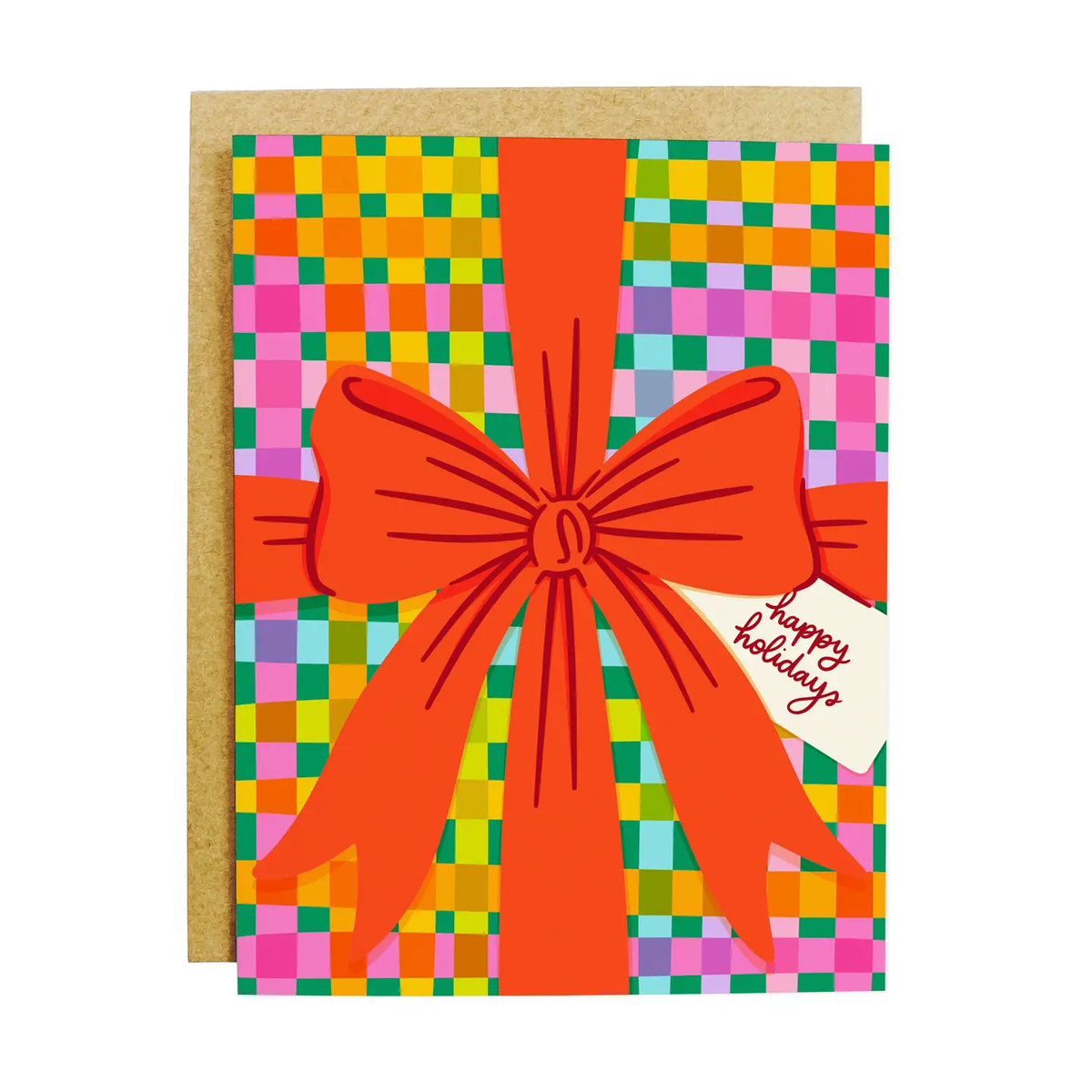Happy Holidays Gift Bow Card