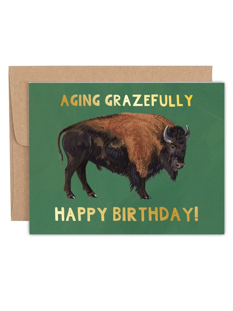 Aging Grazefully Buffalo Card