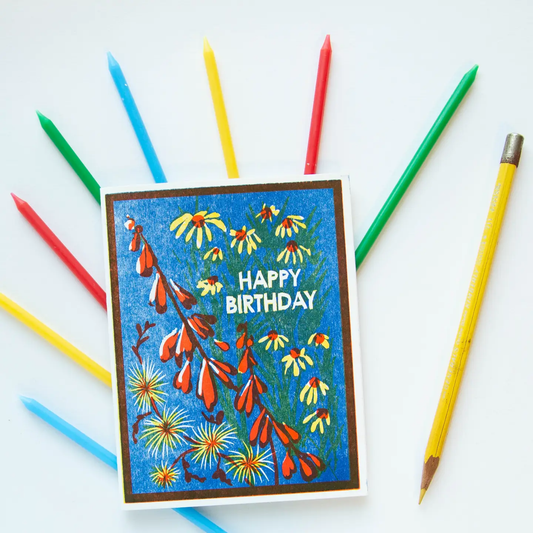 Happy Birthday Blue Sky Wildflowers