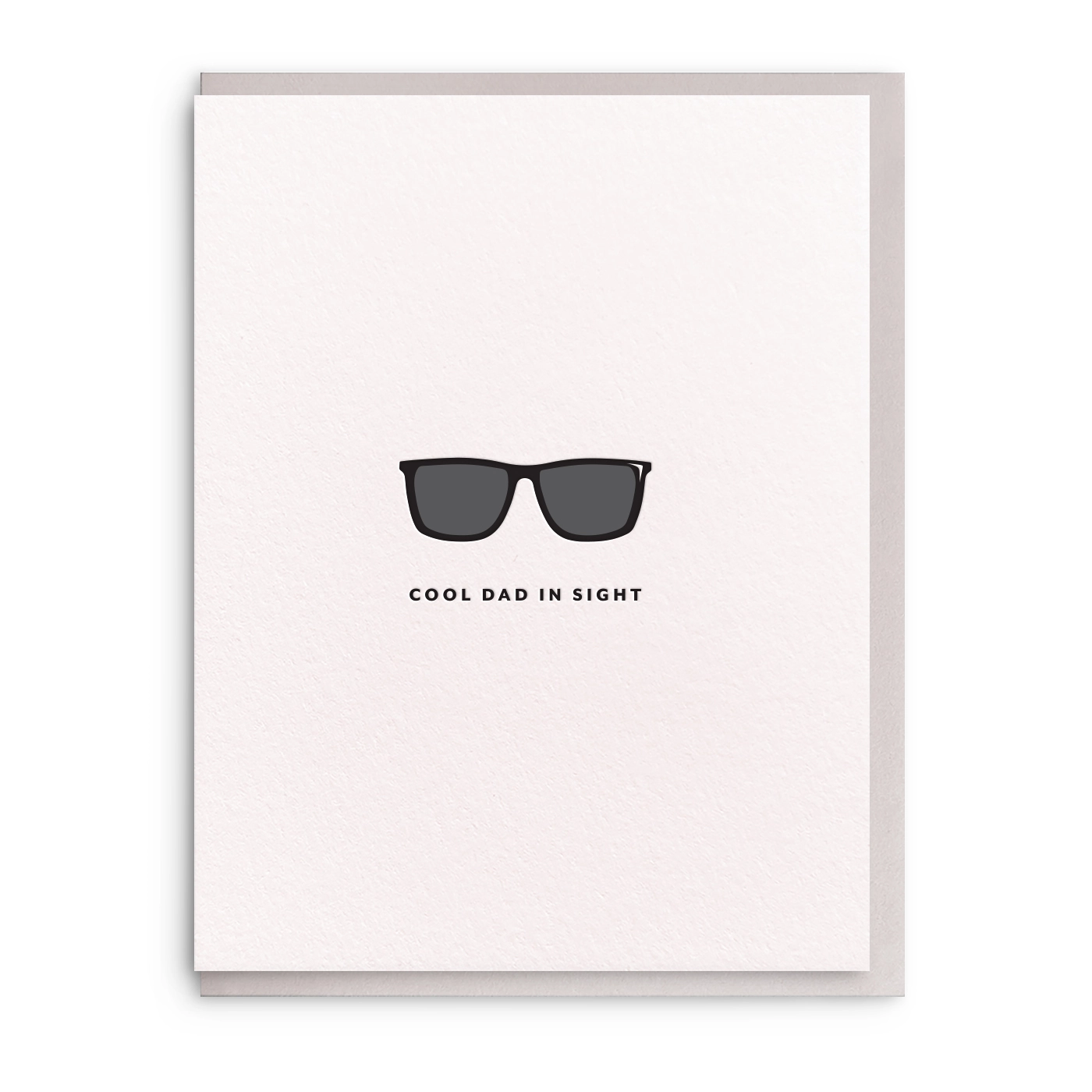 Card with sunglasses illustration and 'Cool Dad in Sight' text on a white background