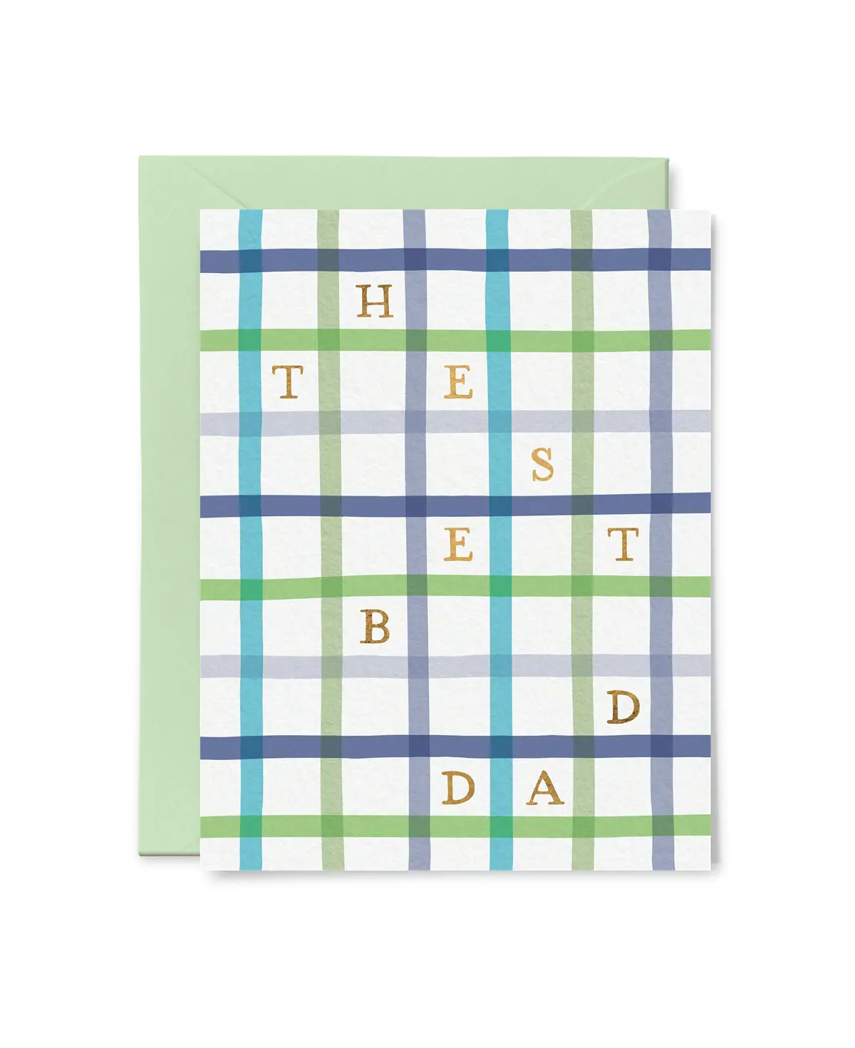 Best Dad Plaid Foil Card