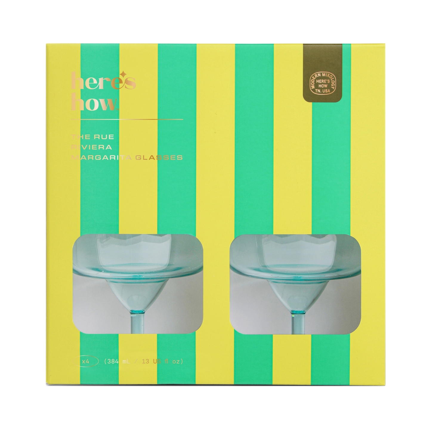 Rue Mint Margarita Glass, Set of 4