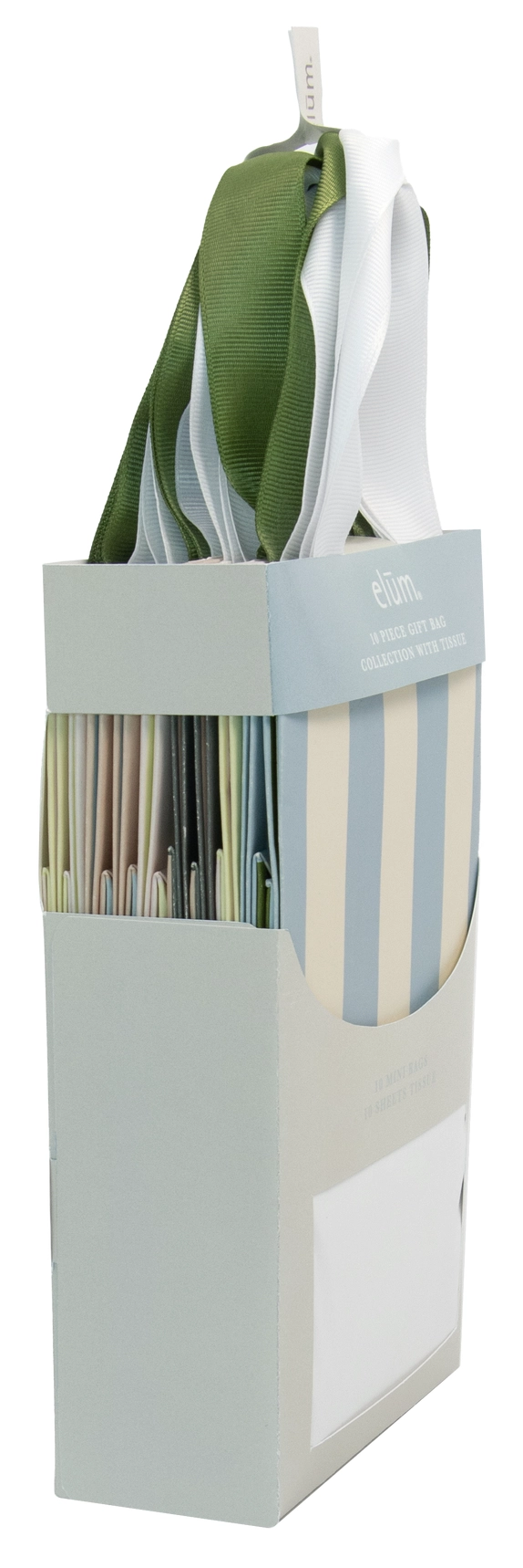 Striped, 10 Piece Gift Bag & Tissue Set