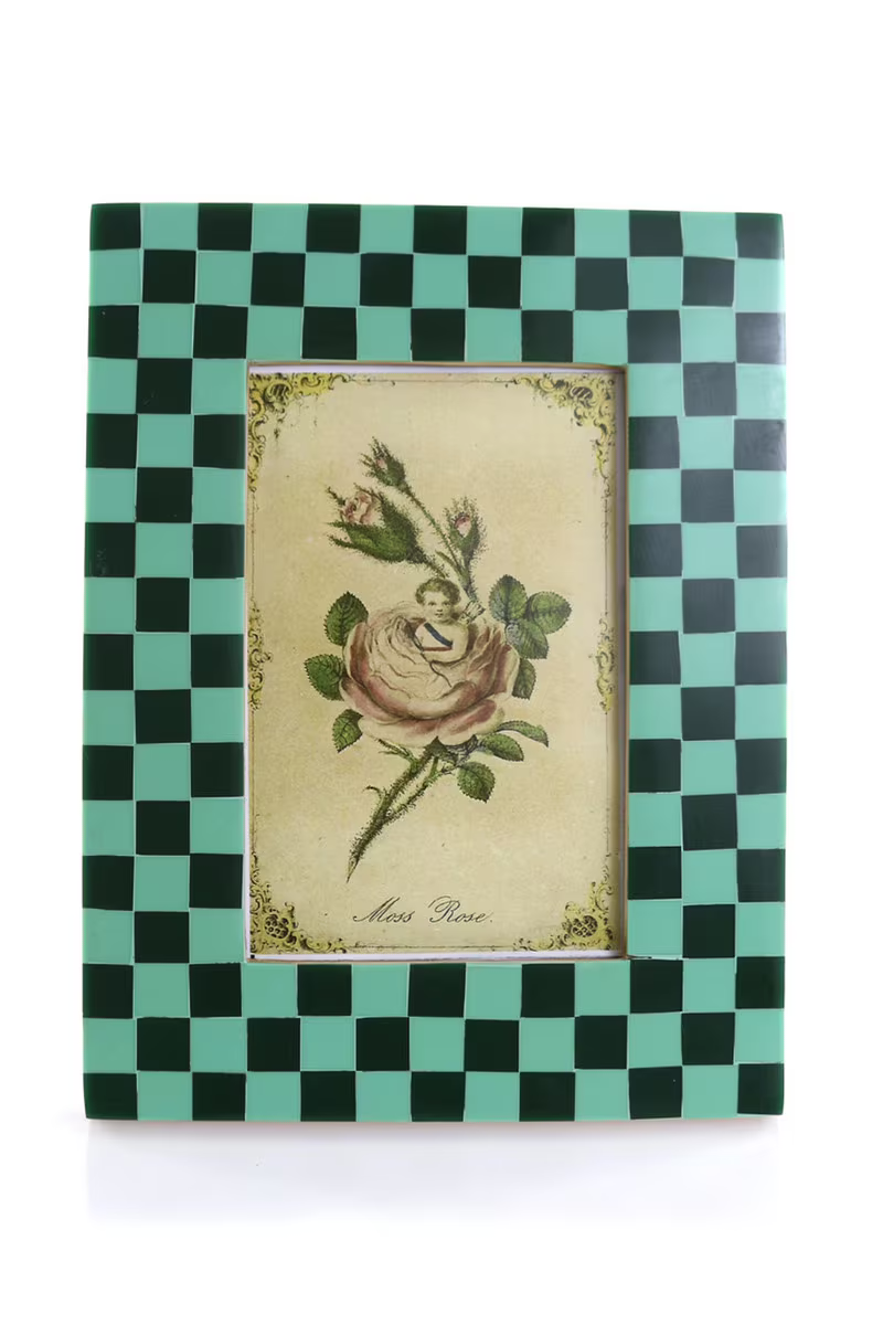 Green Inlaid Check Frame, 4x6