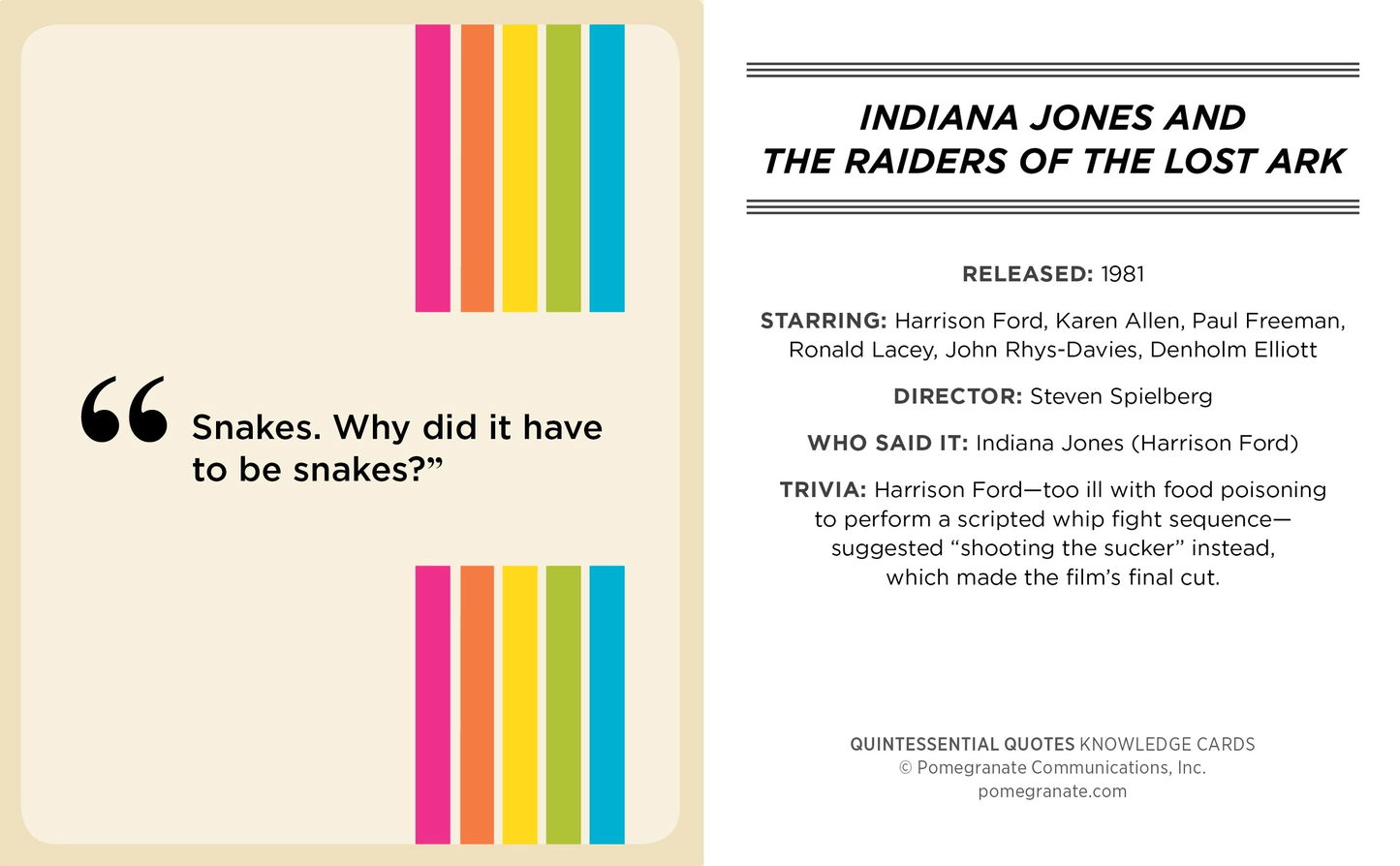 Quintessential Quotes: A Quiz Deck on Movies of the ’80s,