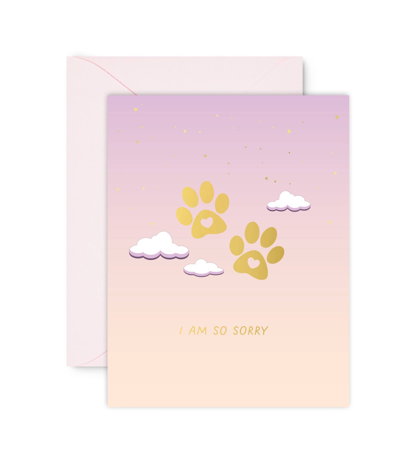 Gold Foil I'm So Sorry Paw Prints