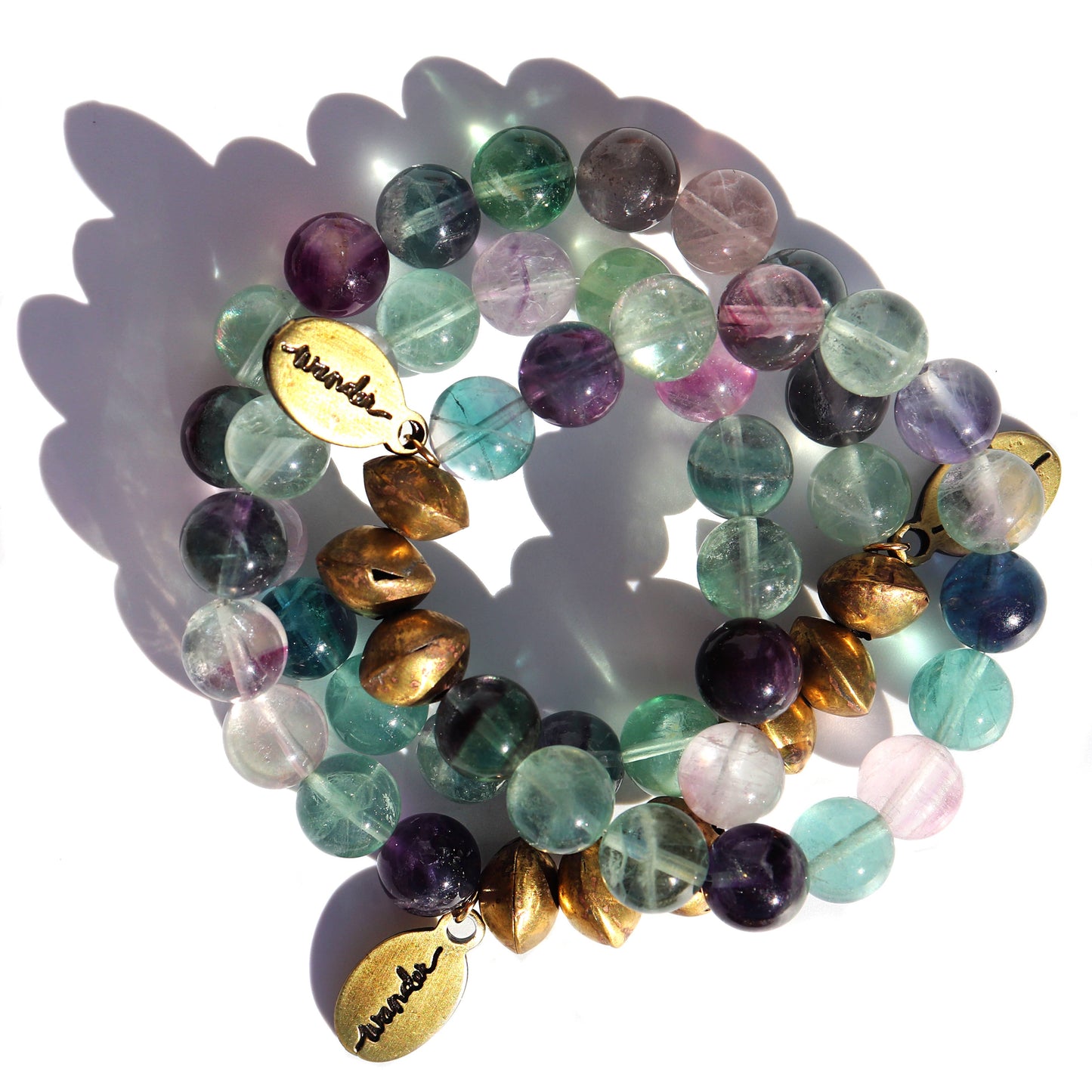 Rainbow Fluorite 7" Beaded Bracelet