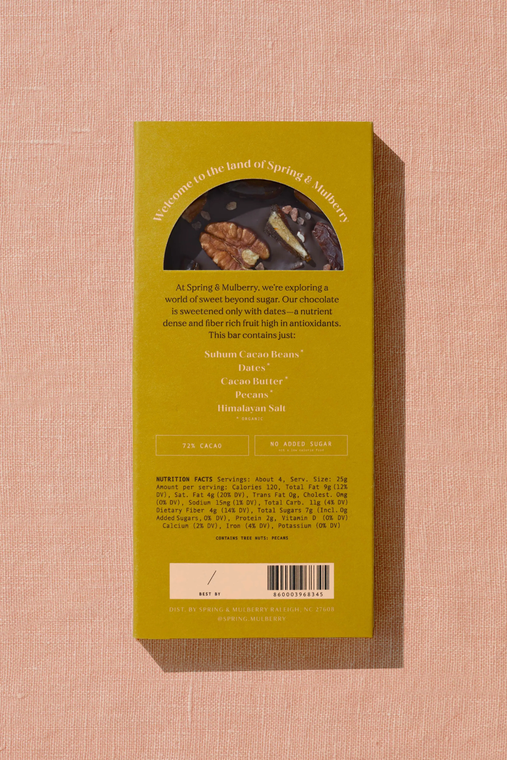 Medjool Dates, Pecans, Himalayan Salt Chocolate Bar
