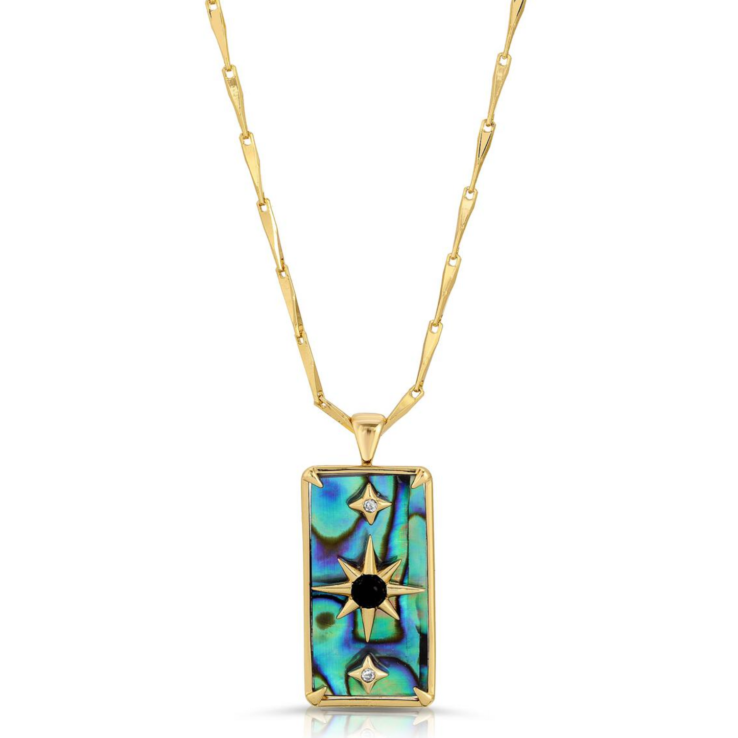 Starman Pendant, Abalone/Black Onyx