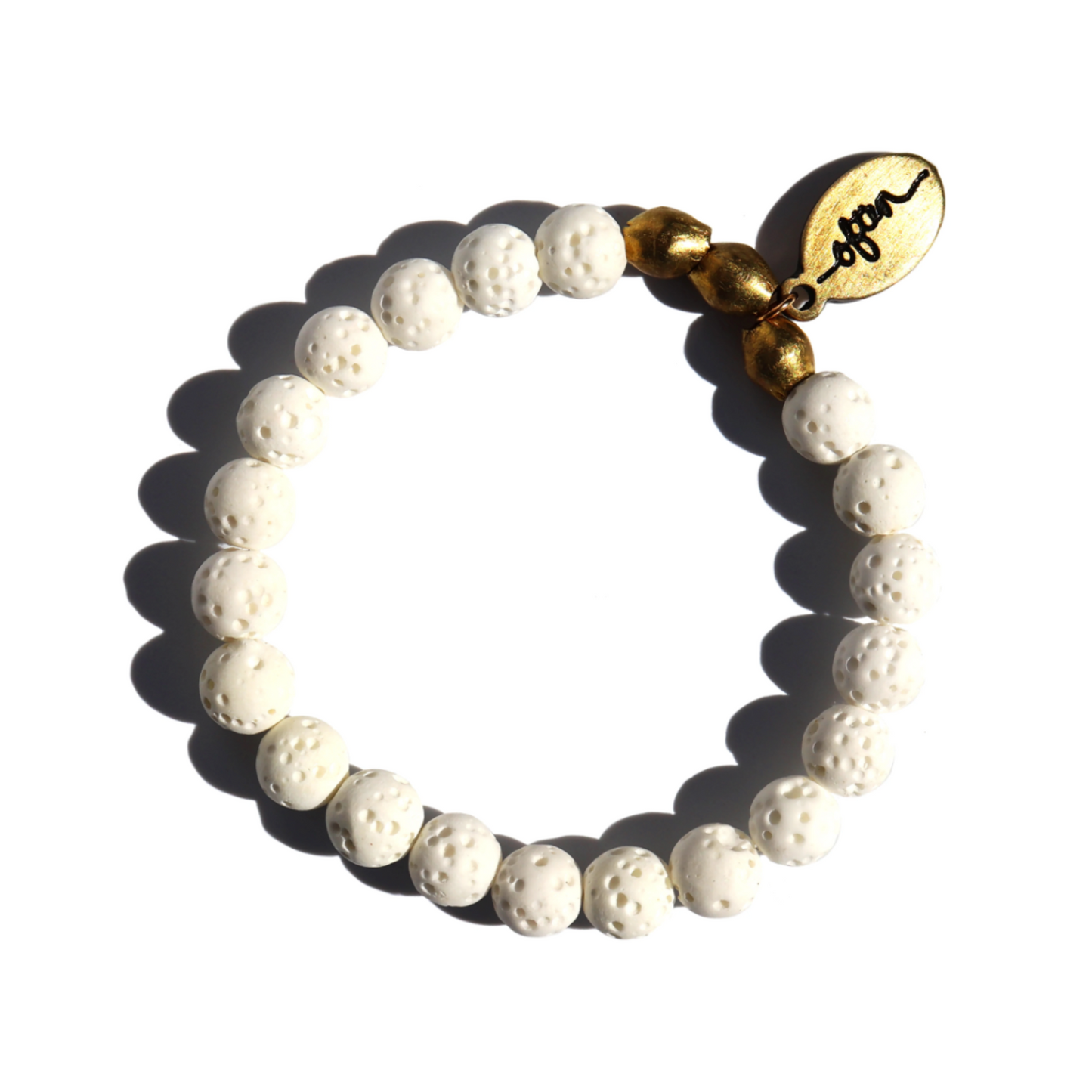 White Lava Rock Bracelet, 7"