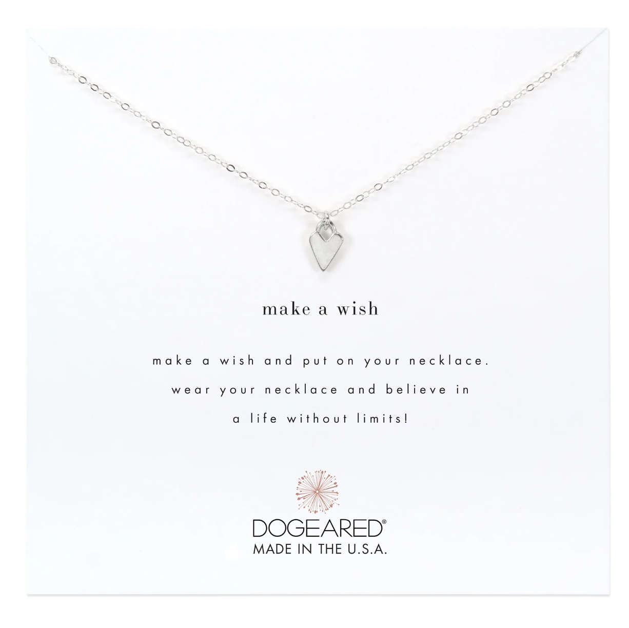 Modern Make a Wish Heart Necklace