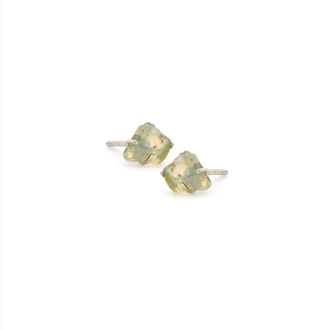 Raw Opal Silver Studs