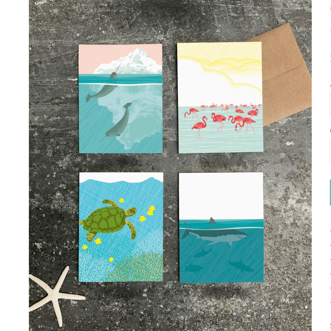 Ocean Blank Notes 8 Assorted Cards