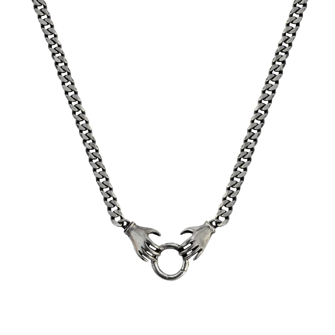 Double Hand Charm Holder Necklace, OXSS