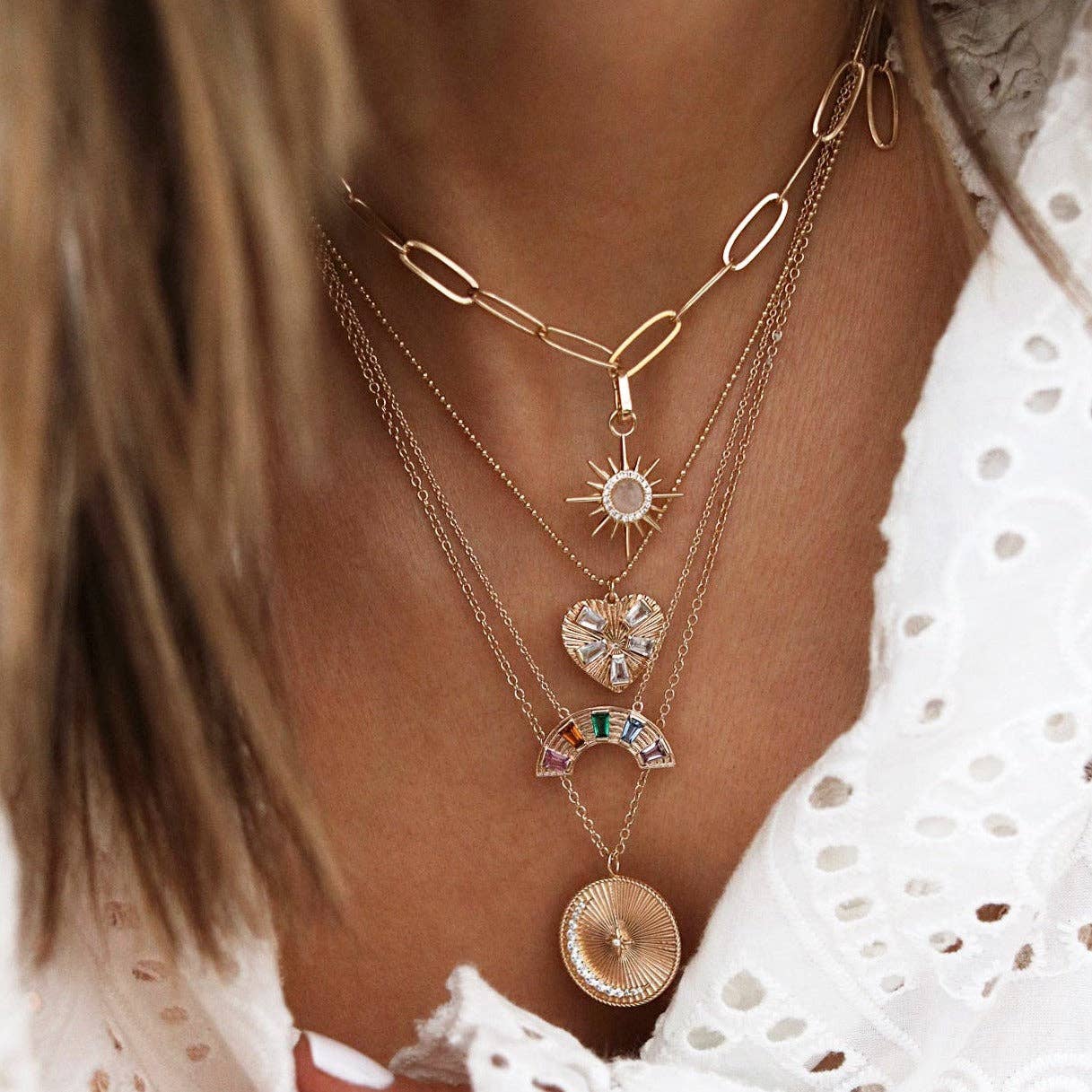 Celestial Coin Pendant Necklace