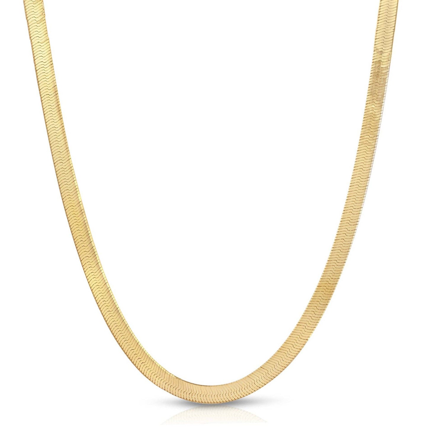 Gold Herringbone Chain Necklace