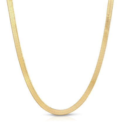 Gold Herringbone Chain Necklace