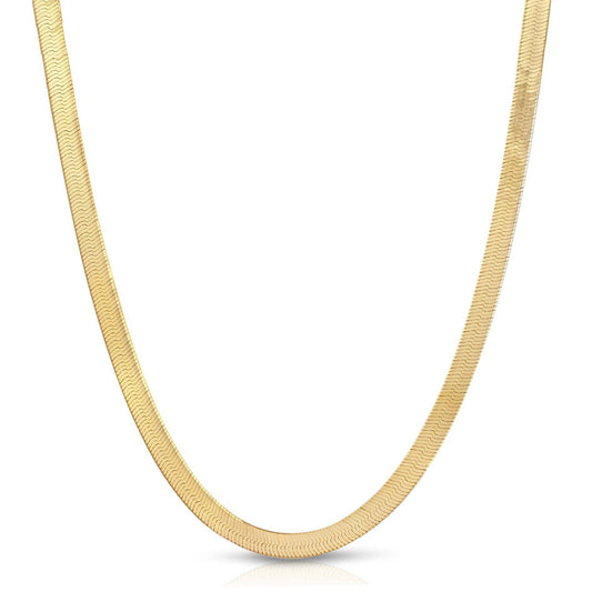 Gold Herringbone Chain Necklace