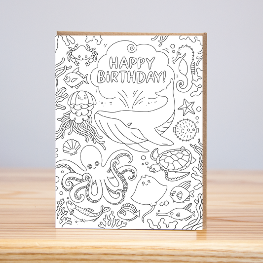 Under The Sea Coloring Card