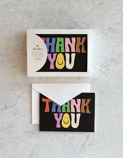 Groovy Thank You Notecards, Boxed Set of 12