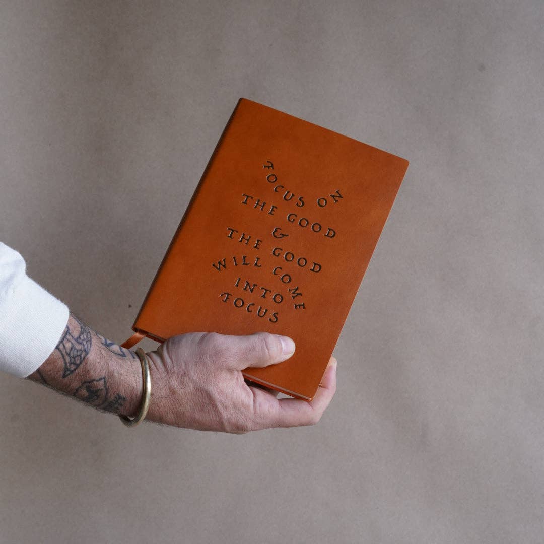 'Focus On The Good' Faux Leather Journal