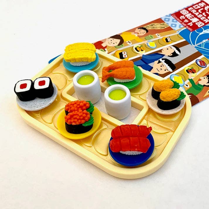 Iwako Sushi-go-round Eraser Set