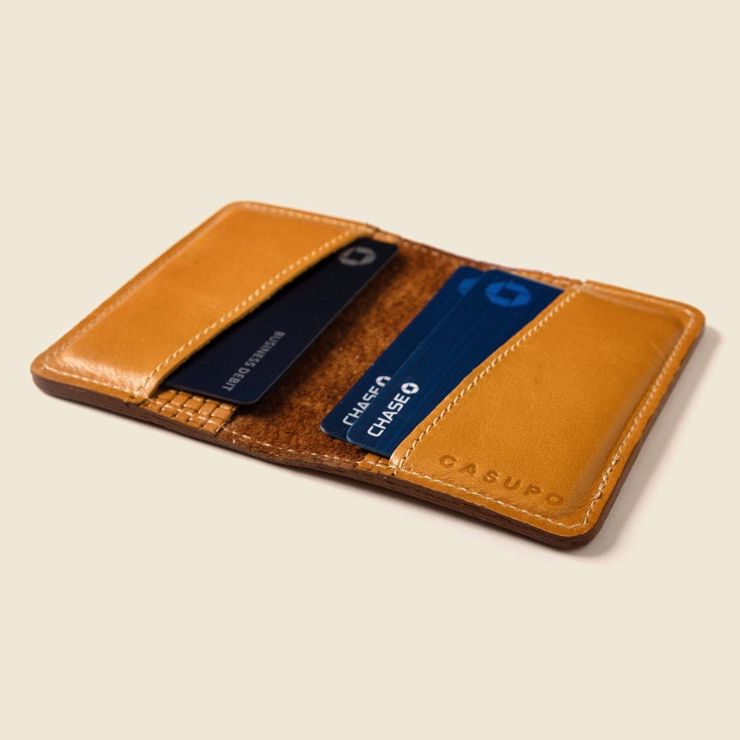 Tan Woven Leather Bifold Wallet – RFID