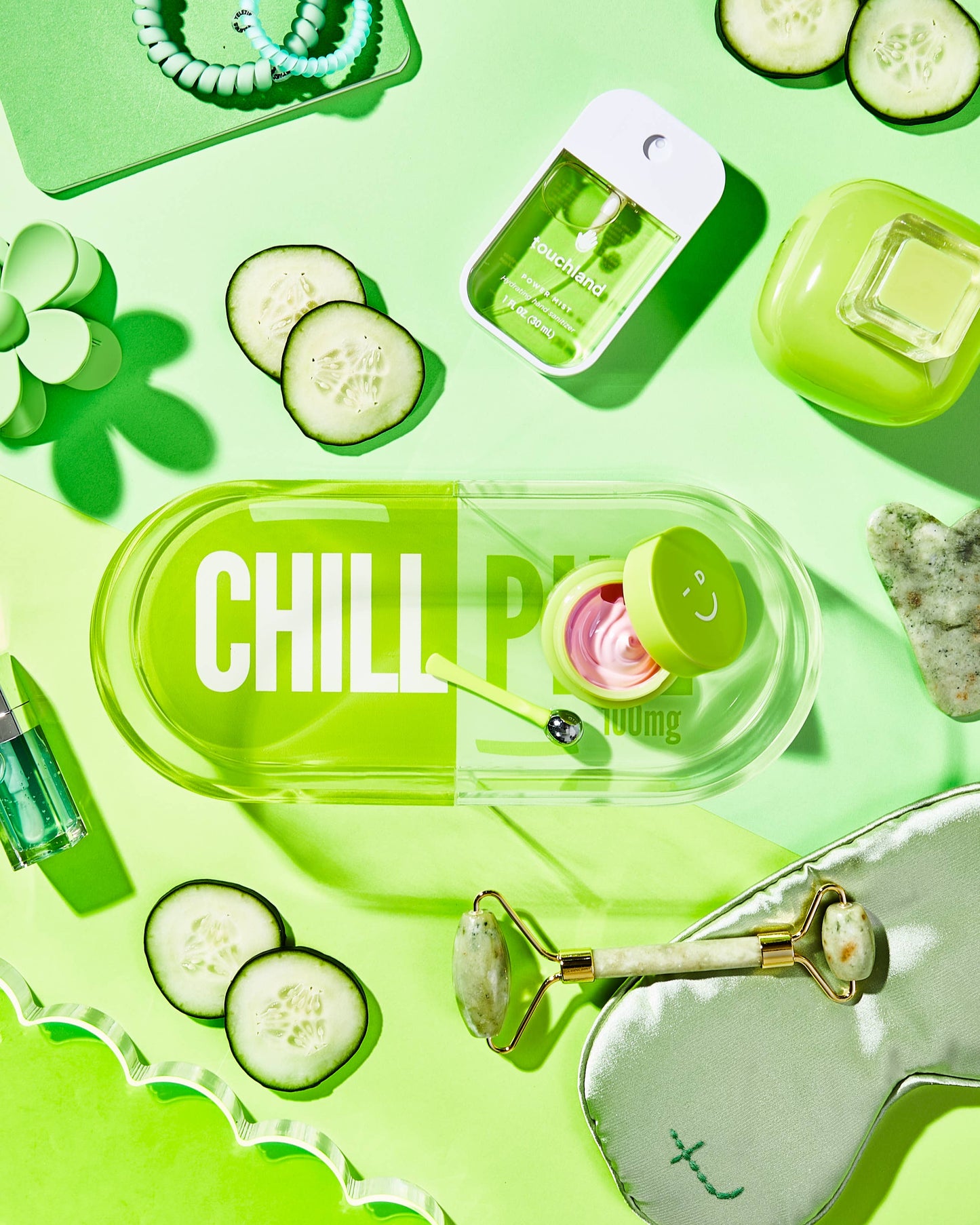 Chill Pill Green Acrylic Trinket Tray