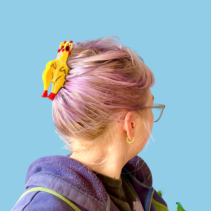 Rubber Chicken Hair Claw