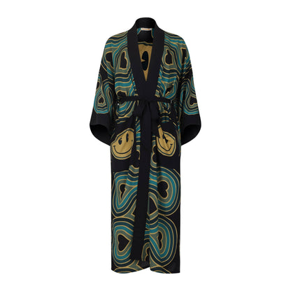 Wonderlust Smiley Duster Robe Blue
