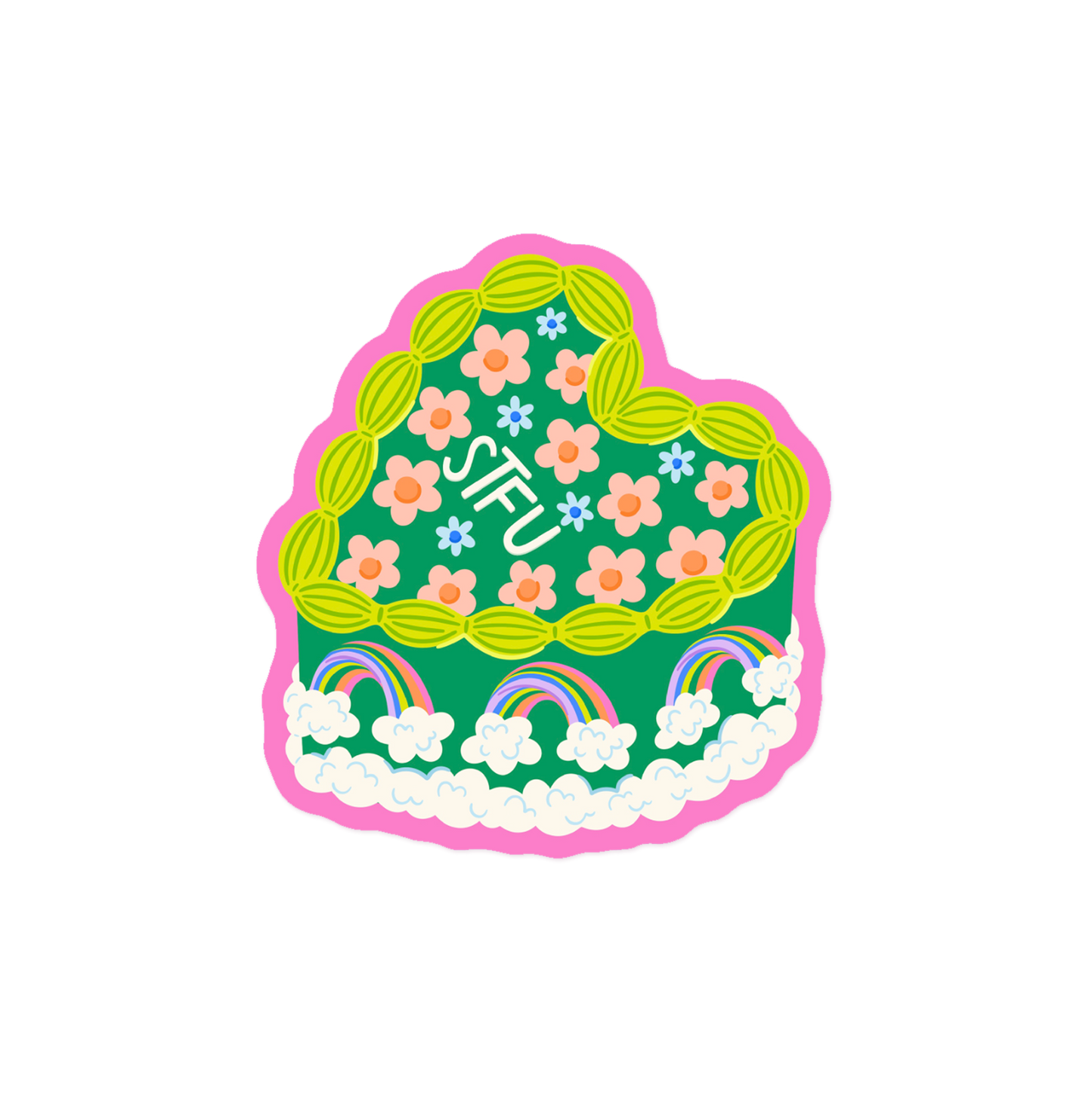 STFU Vintage Cake Sticker
