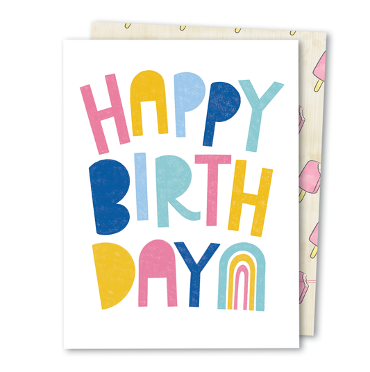 Happy Birthday Pastel Rainbow